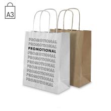 Bolsas de papel personalizadas baratas | A3 | Blanco/Marrón
