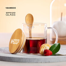 Taza | Cristal de borosilicato y bambú | 420 ml | 156481 