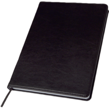 Cuaderno A5 encuadernado en estuche de cuero sintético | 8035137 Negro