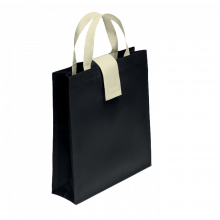 Bolsa de compras plegable con solapa de cierre | 36 x 32 cm | 8763835 Negro