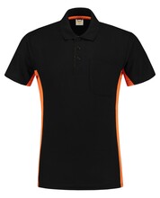 Polo | Bolsillo en el pecho Bi-Color | Premium | Vestuario Laboral Tricorp | 97TP2000 Negro / Naranja