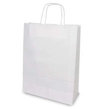 Bolsas de papel baratas personalizadas | A4 | Blanca o Marrón | max208 Blanco