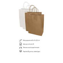 Bolsas de papel personalizadas baratas | A5 | Blanca/Marrón | 108KR2218 