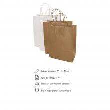 Bolsas de papel baratas personalizadas | A4 | Blanca o Marrón | maxp017 