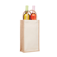 Bolsa de vino de yute|Para 2 botellas | 320 gr/m2 | 8756259 