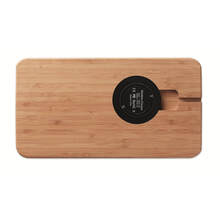 Bandeja de almacenamiento para escritorio | De bambú | Con cargador inalámbrico | 8759391 