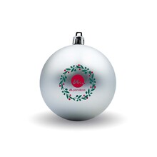 Bola de Navidad a color | Lustroso | 80 mm | 22001 Plata brillante