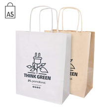 Bolsas de papel personalizadas baratas | A5 | Blanca/Marrón